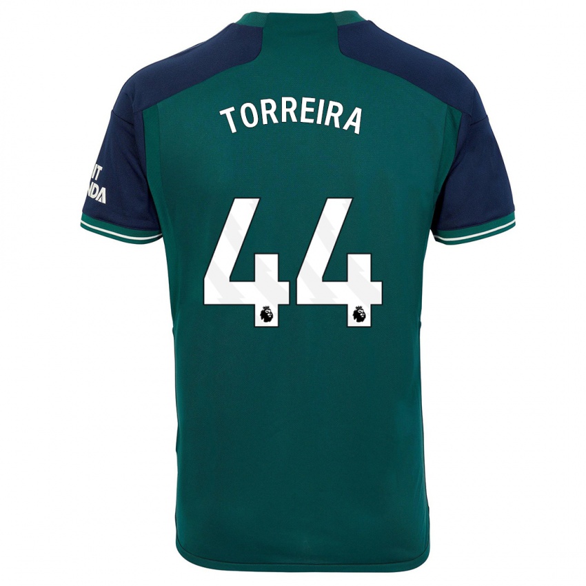 Børn Lucas Torreira #44 Grøn Tredje Sæt Spillertrøjer 2023/24 Trøje T-Shirt