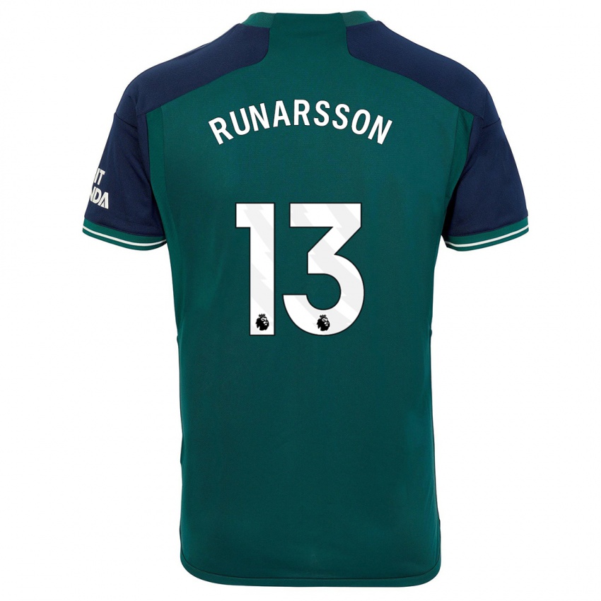 Børn Runar Alex Runarsson #13 Grøn Tredje Sæt Spillertrøjer 2023/24 Trøje T-Shirt