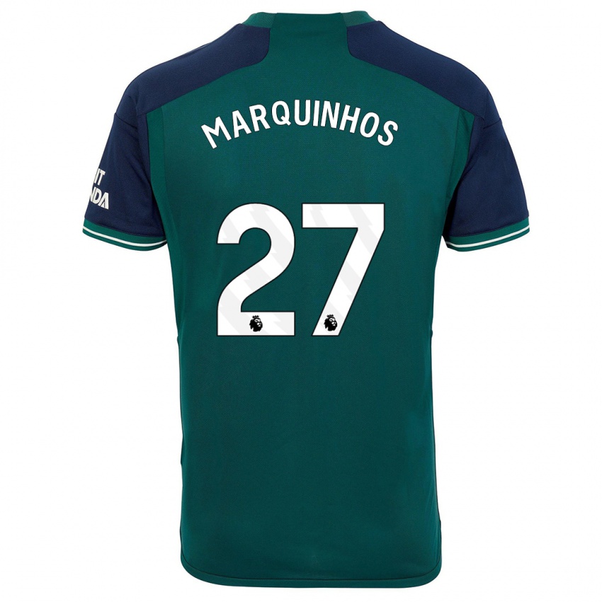 Børn Marquinhos #27 Grøn Tredje Sæt Spillertrøjer 2023/24 Trøje T-Shirt