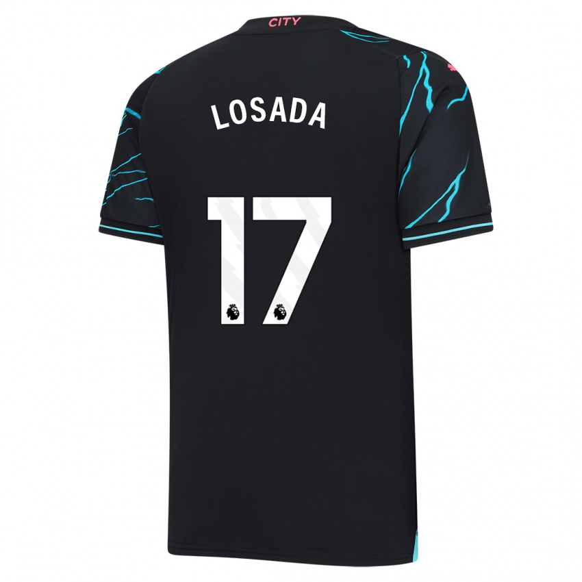 Børn Vicky Losada #17 Mørkeblå Tredje Sæt Spillertrøjer 2023/24 Trøje T-Shirt