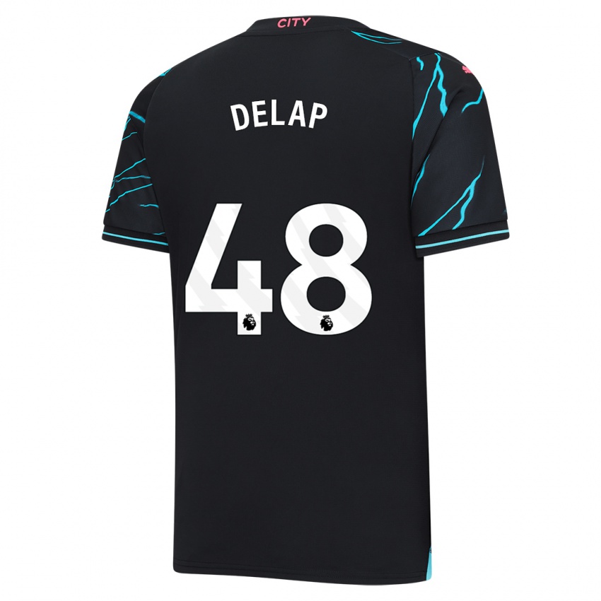 Børn Liam Delap #48 Mørkeblå Tredje Sæt Spillertrøjer 2023/24 Trøje T-Shirt