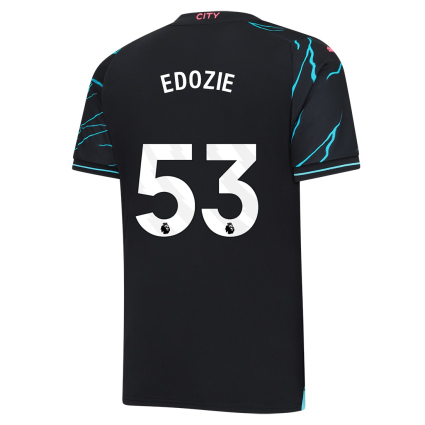 Børn Samuel Edozie #53 Mørkeblå Tredje Sæt Spillertrøjer 2023/24 Trøje T-Shirt