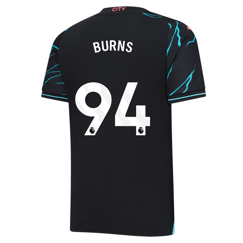 Børn Finley Burns #94 Mørkeblå Tredje Sæt Spillertrøjer 2023/24 Trøje T-Shirt