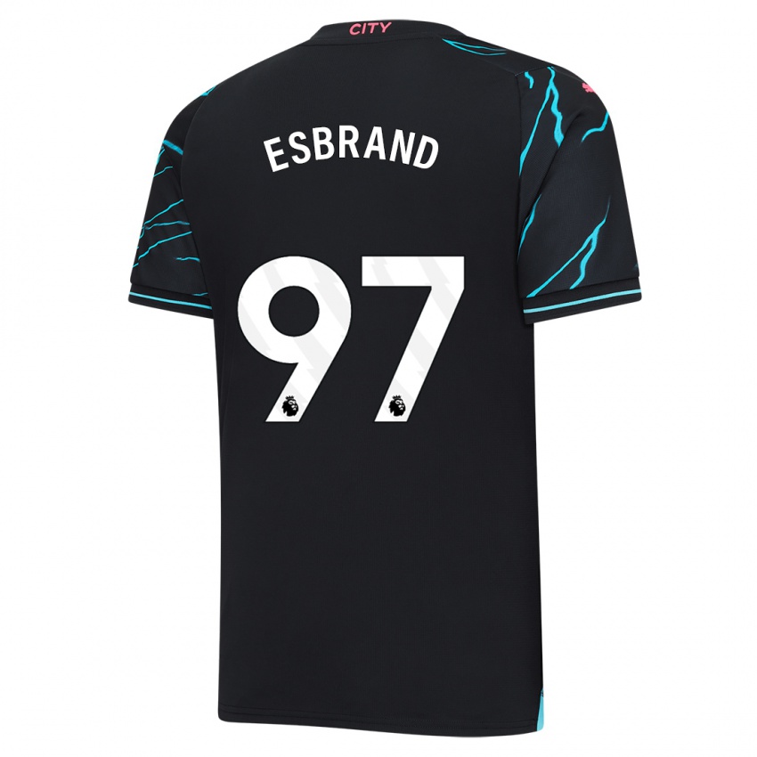 Børn Josh Wilson-Esbrand #97 Mørkeblå Tredje Sæt Spillertrøjer 2023/24 Trøje T-Shirt