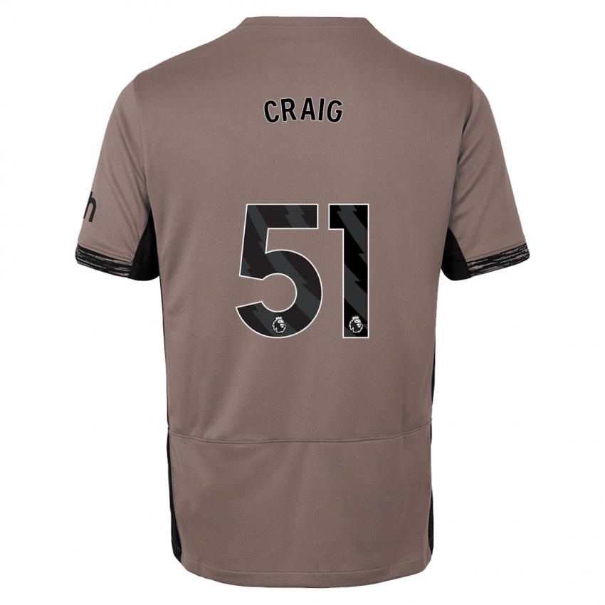 Børn Matthew Craig #51 Mørk Beige Tredje Sæt Spillertrøjer 2023/24 Trøje T-Shirt