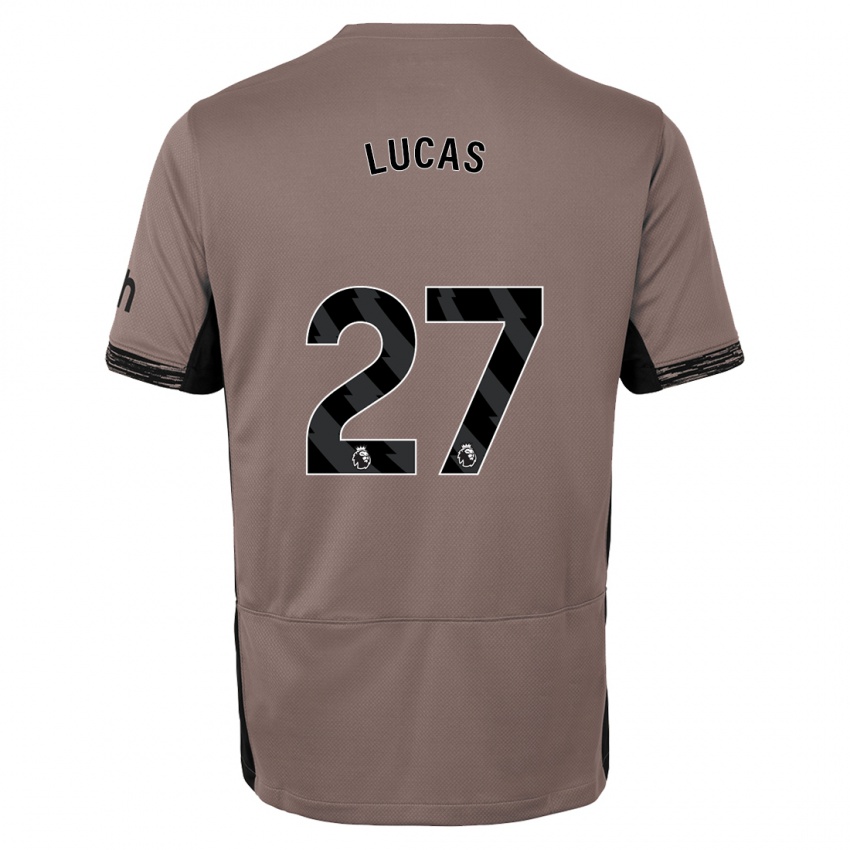 Børn Lucas Moura #27 Mørk Beige Tredje Sæt Spillertrøjer 2023/24 Trøje T-Shirt