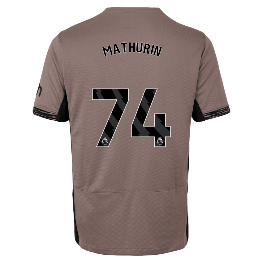 Børn Roshaun Mathurin #74 Mørk Beige Tredje Sæt Spillertrøjer 2023/24 Trøje T-Shirt