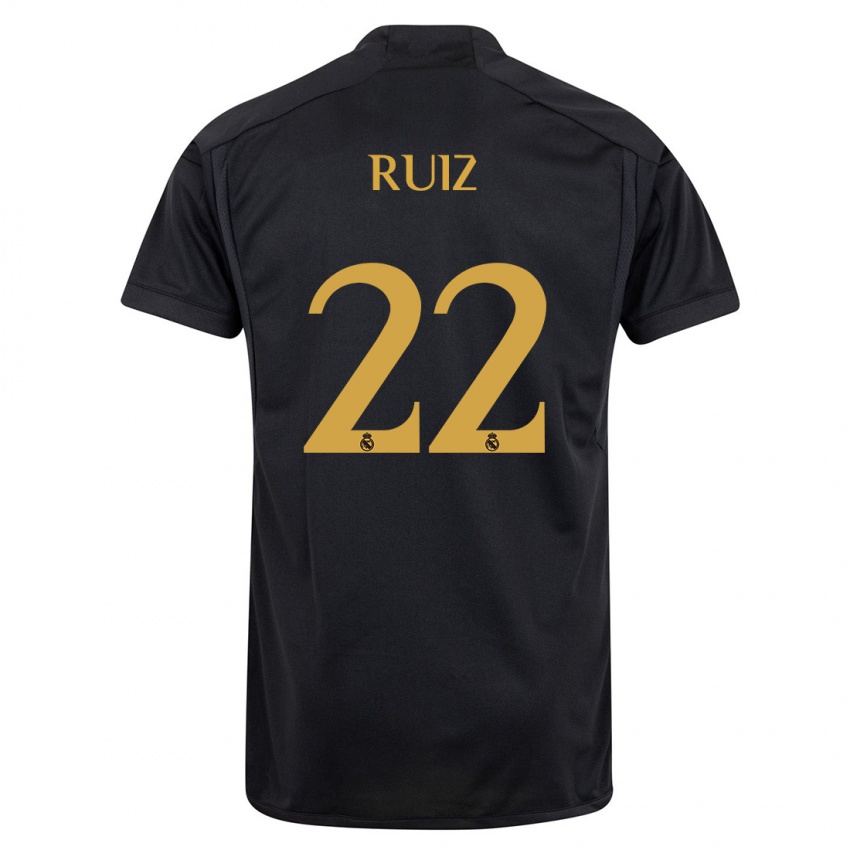 Børn Ferran Ruiz #22 Sort Tredje Sæt Spillertrøjer 2023/24 Trøje T-Shirt