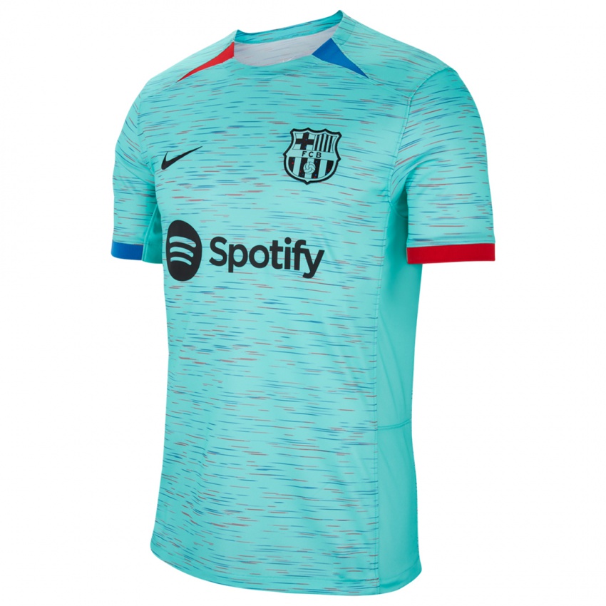 Børn Xavi Moreno #0 Lys Aqua Tredje Sæt Spillertrøjer 2023/24 Trøje T-Shirt