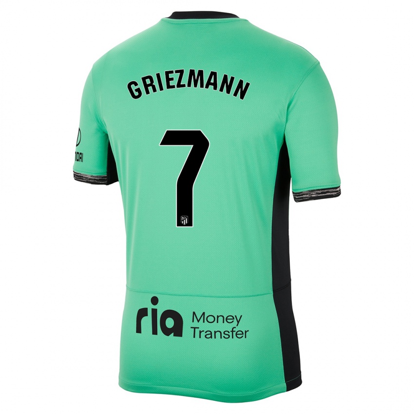 Børn Antoine Griezmann #7 Forårsgrøn Tredje Sæt Spillertrøjer 2023/24 Trøje T-Shirt