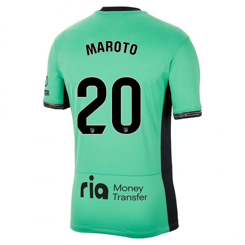 Børn Mario Maroto #20 Forårsgrøn Tredje Sæt Spillertrøjer 2023/24 Trøje T-Shirt