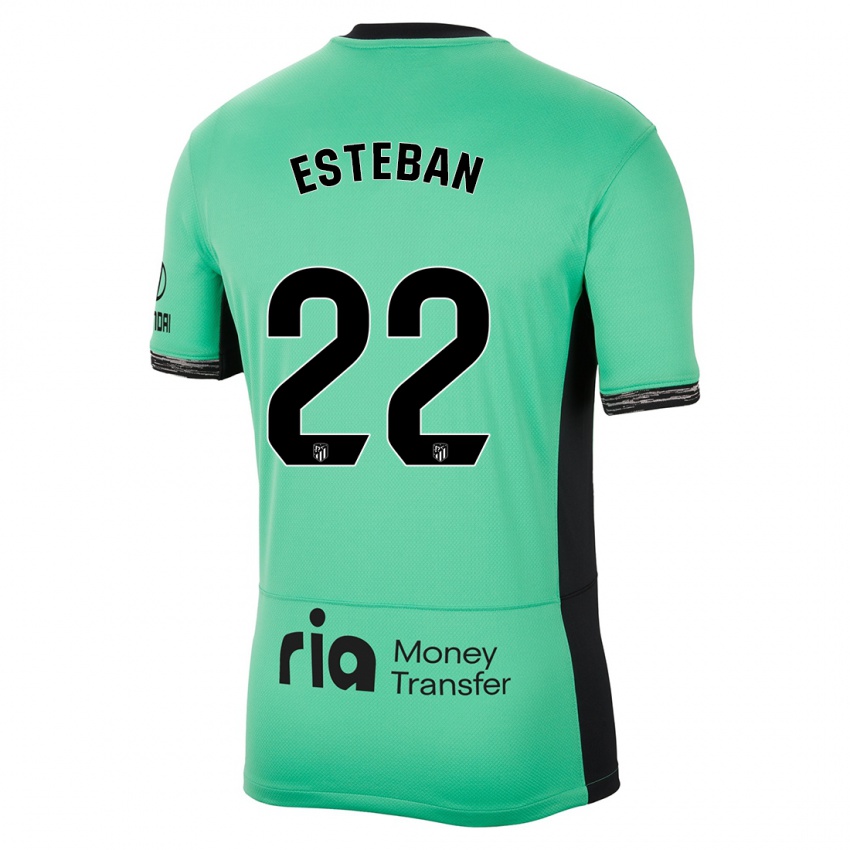 Børn Paco Esteban #22 Forårsgrøn Tredje Sæt Spillertrøjer 2023/24 Trøje T-Shirt