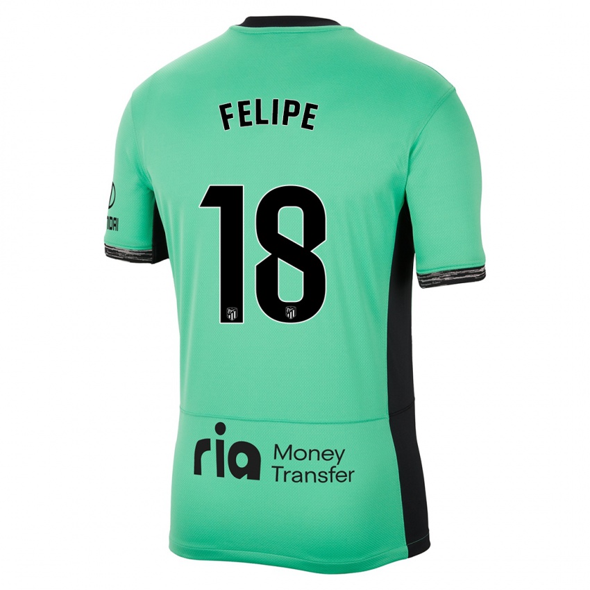 Børn Felipe #18 Forårsgrøn Tredje Sæt Spillertrøjer 2023/24 Trøje T-Shirt