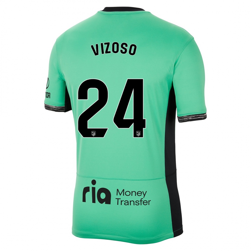 Børn Paula Vizoso #24 Forårsgrøn Tredje Sæt Spillertrøjer 2023/24 Trøje T-Shirt