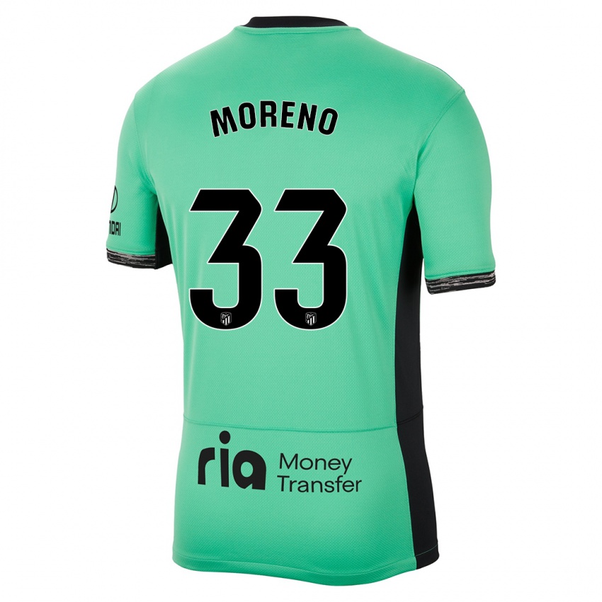 Børn Alberto Moreno #33 Forårsgrøn Tredje Sæt Spillertrøjer 2023/24 Trøje T-Shirt