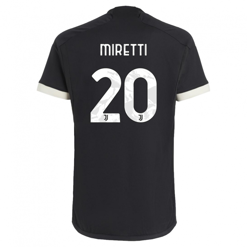 Børn Fabio Miretti #20 Sort Tredje Sæt Spillertrøjer 2023/24 Trøje T-Shirt