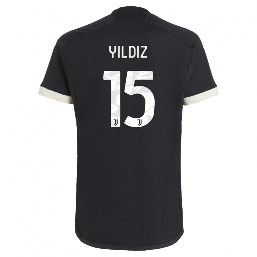 Børn Kenan Yildiz #0 Sort Tredje Sæt Spillertrøjer 2023/24 Trøje T-Shirt