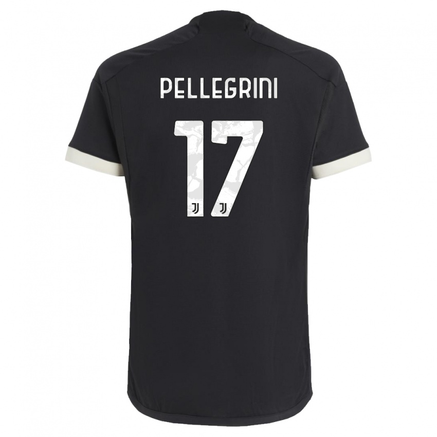 Børn Luca Pellegrini #17 Sort Tredje Sæt Spillertrøjer 2023/24 Trøje T-Shirt