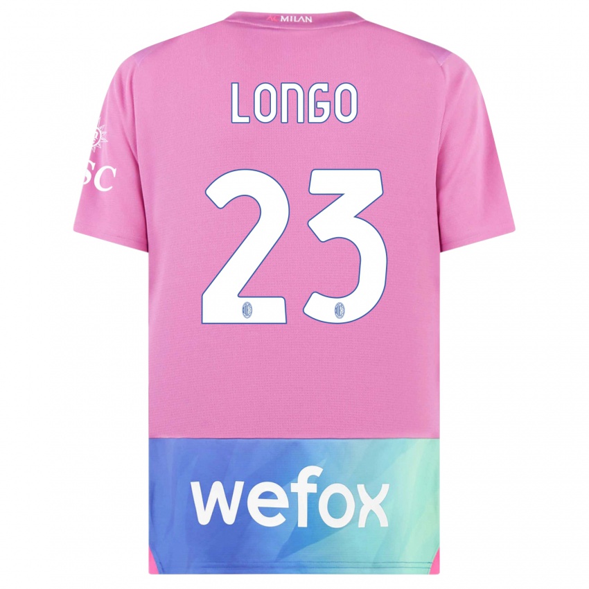 Børn Miriam Longo #23 Pink Lilla Tredje Sæt Spillertrøjer 2023/24 Trøje T-Shirt