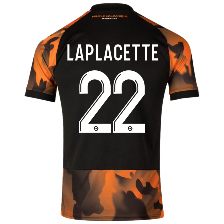 Børn Tess Laplacette #22 Sort Orange Tredje Sæt Spillertrøjer 2023/24 Trøje T-Shirt