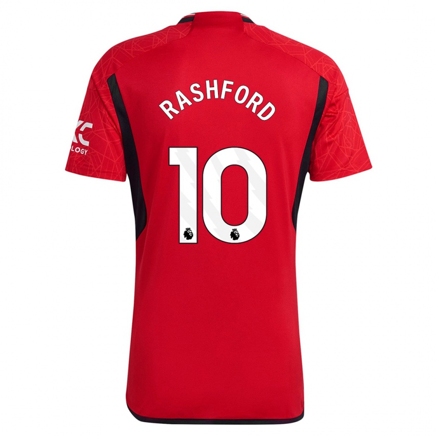 Mænd Marcus Rashford #10 Rød Hjemmebane Spillertrøjer 2023/24 Trøje T-Shirt