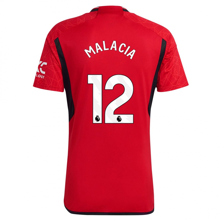 Mænd Tyrell Malacia #12 Rød Hjemmebane Spillertrøjer 2023/24 Trøje T-Shirt