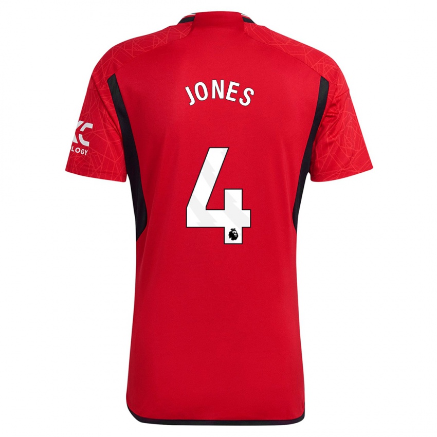 Mænd Phil Jones #4 Rød Hjemmebane Spillertrøjer 2023/24 Trøje T-Shirt