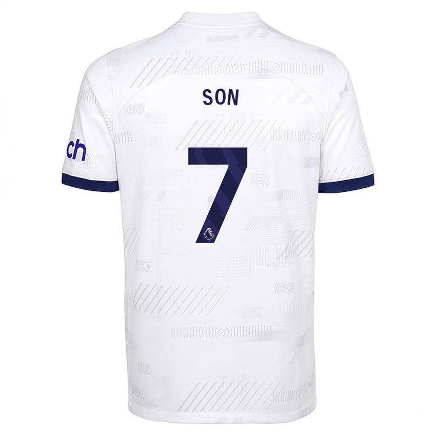 Mænd Heung-Min Son #7 Hvid Hjemmebane Spillertrøjer 2023/24 Trøje T-Shirt