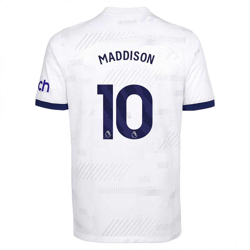 Mænd James Maddison #10 Hvid Hjemmebane Spillertrøjer 2023/24 Trøje T-Shirt