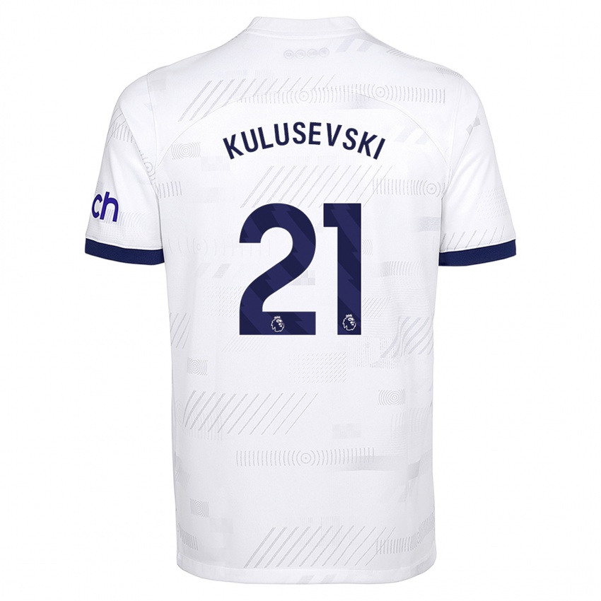 Mænd Dejan Kulusevski #21 Hvid Hjemmebane Spillertrøjer 2023/24 Trøje T-Shirt