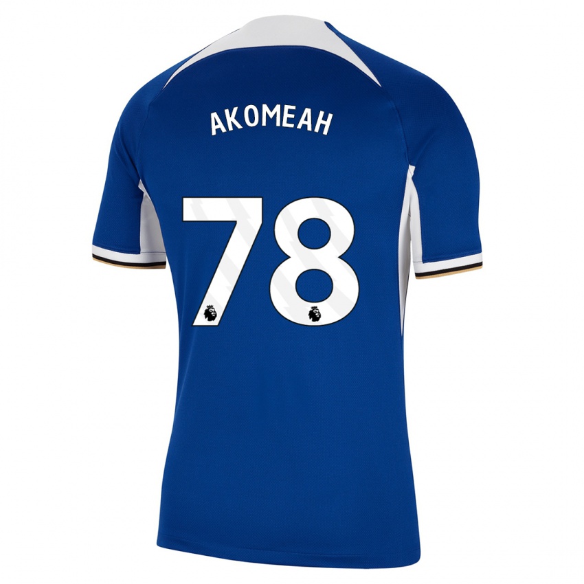 Mænd Travis Akomeah #78 Blå Hjemmebane Spillertrøjer 2023/24 Trøje T-Shirt