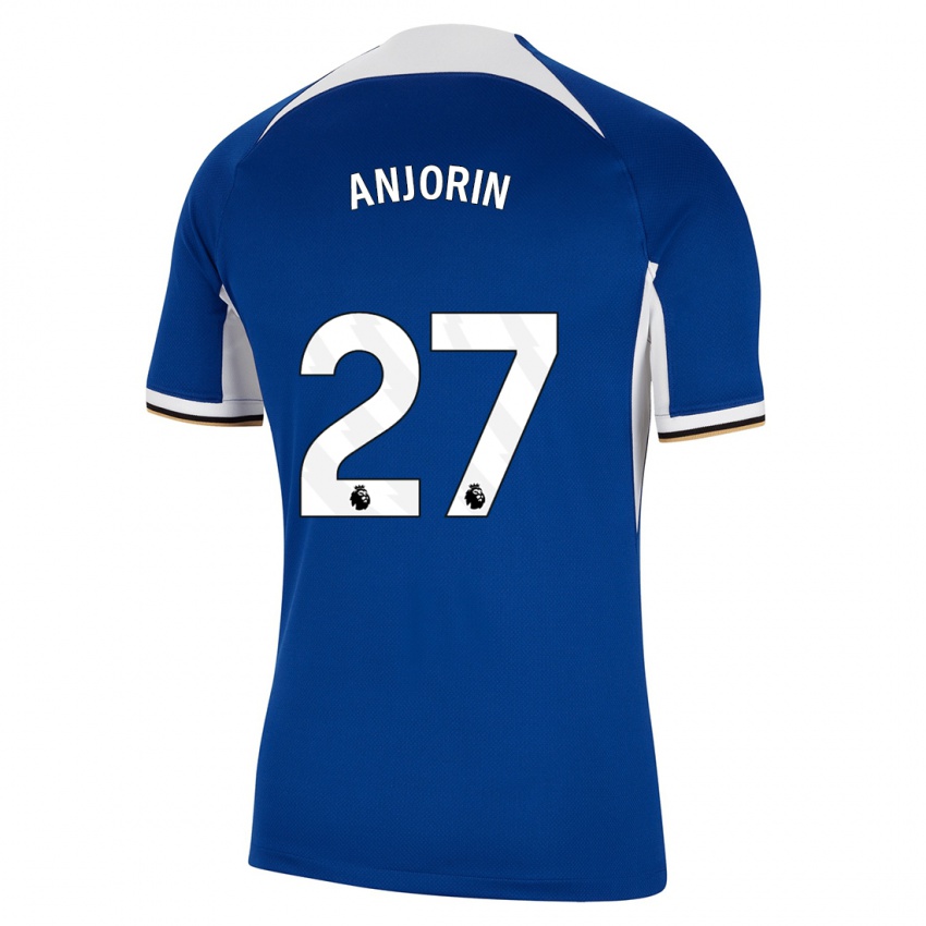 Mænd Tino Anjorin #27 Blå Hjemmebane Spillertrøjer 2023/24 Trøje T-Shirt