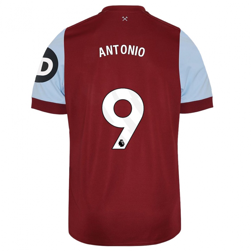 Mænd Michail Antonio #9 Rødbrun Hjemmebane Spillertrøjer 2023/24 Trøje T-Shirt