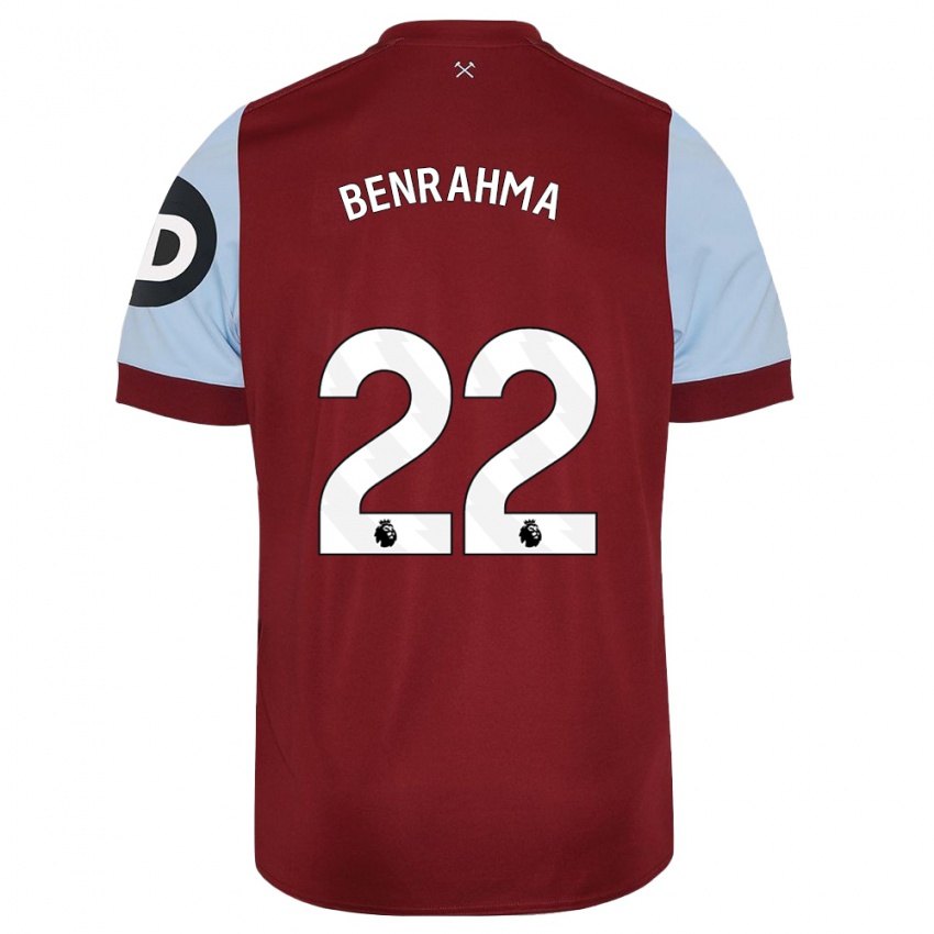 Mænd Said Benrahma #22 Rødbrun Hjemmebane Spillertrøjer 2023/24 Trøje T-Shirt