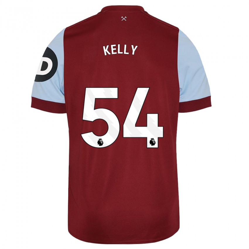 Mænd Patrick Kelly #54 Rødbrun Hjemmebane Spillertrøjer 2023/24 Trøje T-Shirt