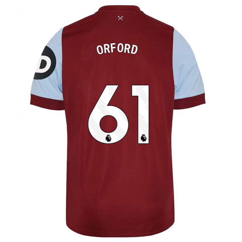 Mænd Lewis Orford #61 Rødbrun Hjemmebane Spillertrøjer 2023/24 Trøje T-Shirt