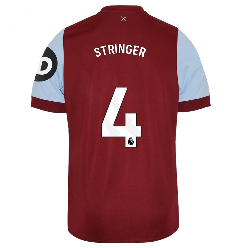 Mænd Abbey Leigh Stringer #4 Rødbrun Hjemmebane Spillertrøjer 2023/24 Trøje T-Shirt
