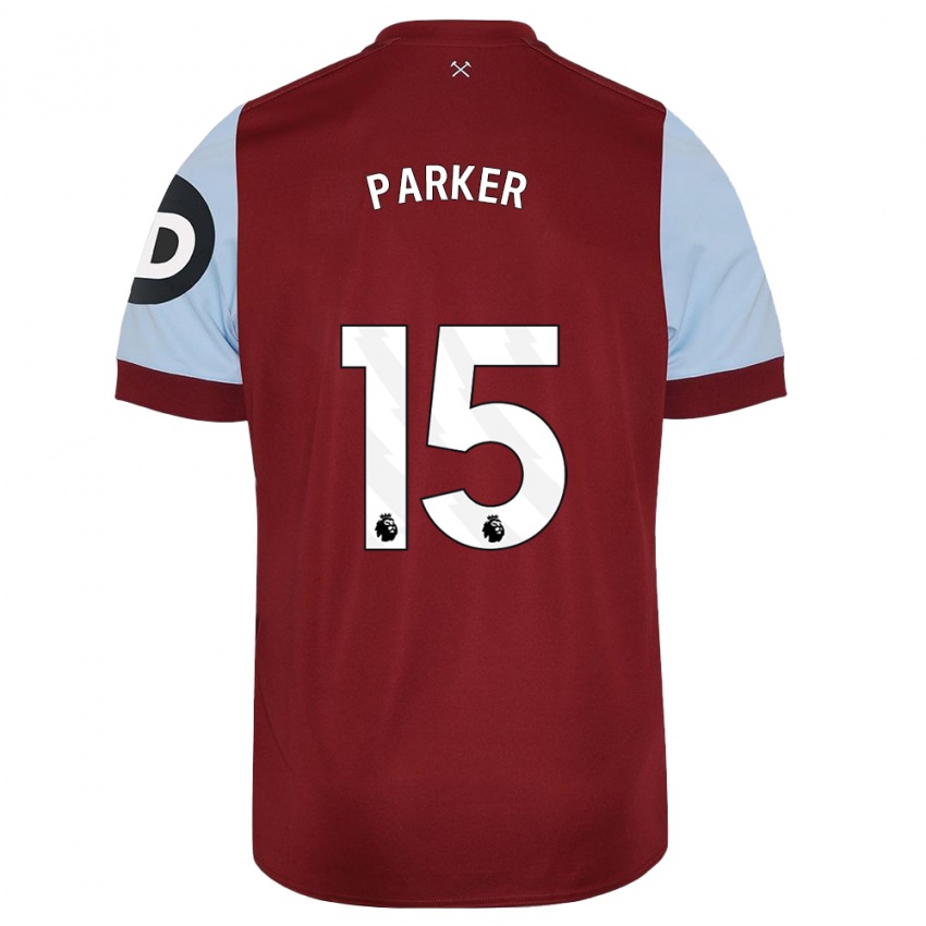 Mænd Lucy Parker #15 Rødbrun Hjemmebane Spillertrøjer 2023/24 Trøje T-Shirt