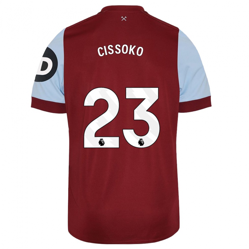 Mænd Hawa Cissoko #23 Rødbrun Hjemmebane Spillertrøjer 2023/24 Trøje T-Shirt