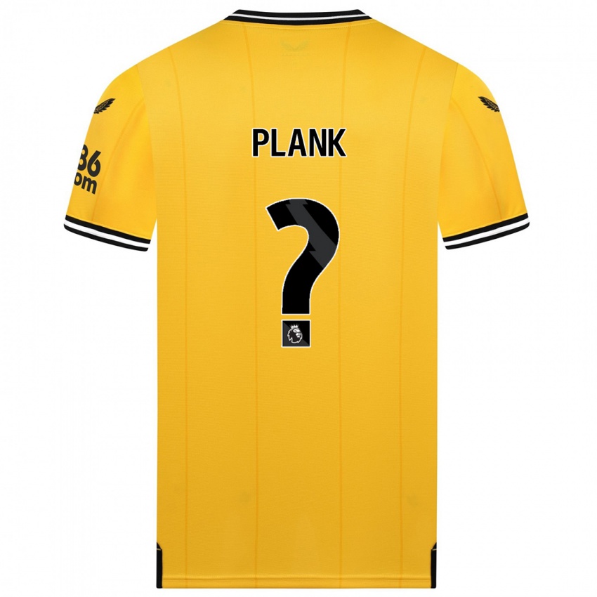 Mænd Dom Plank #0 Gul Hjemmebane Spillertrøjer 2023/24 Trøje T-Shirt