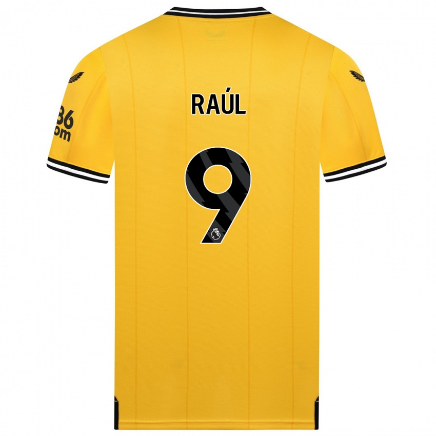 Mænd Raul Jimenez #9 Gul Hjemmebane Spillertrøjer 2023/24 Trøje T-Shirt