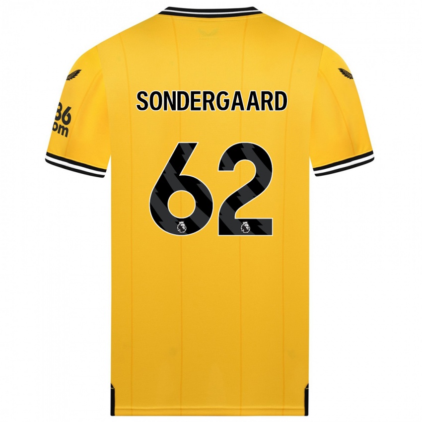 Mænd Andreas Sondergaard #62 Gul Hjemmebane Spillertrøjer 2023/24 Trøje T-Shirt