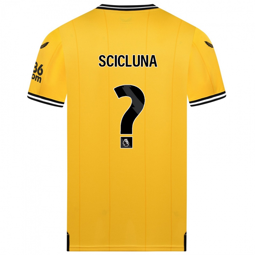 Mænd Dylan Scicluna #0 Gul Hjemmebane Spillertrøjer 2023/24 Trøje T-Shirt