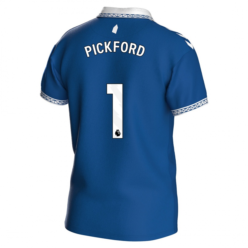 Mænd Jordan Pickford #1 Kongeblå Hjemmebane Spillertrøjer 2023/24 Trøje T-Shirt