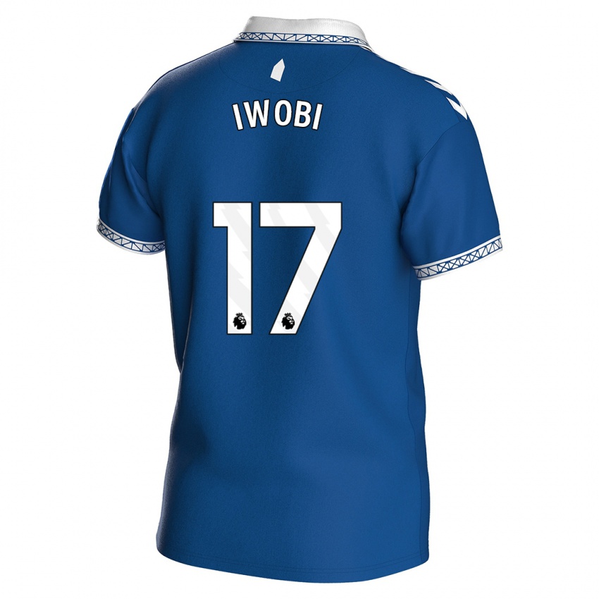 Mænd Alex Iwobi #17 Kongeblå Hjemmebane Spillertrøjer 2023/24 Trøje T-Shirt