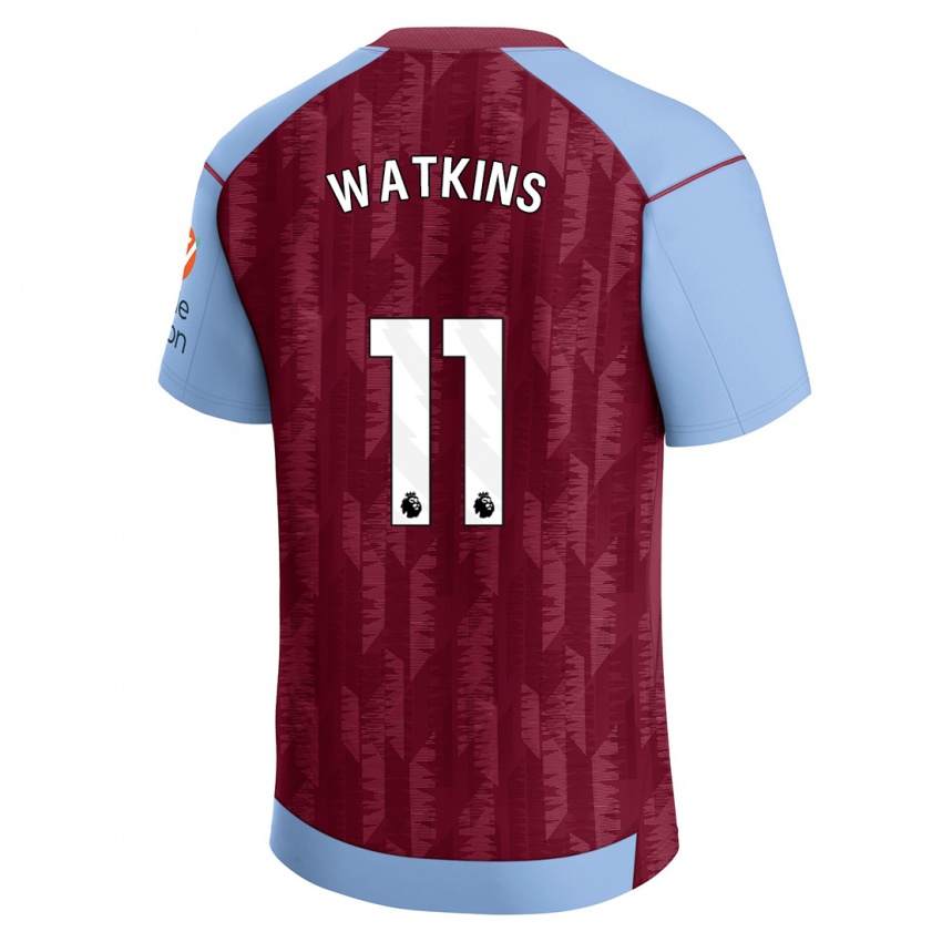 Mænd Ollie Watkins #11 Klaret Blå Hjemmebane Spillertrøjer 2023/24 Trøje T-Shirt
