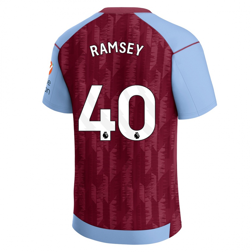 Mænd Aaron Ramsey #40 Klaret Blå Hjemmebane Spillertrøjer 2023/24 Trøje T-Shirt