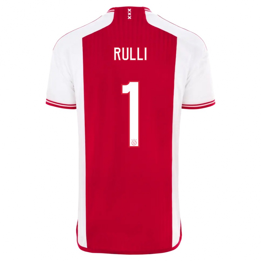 Mænd Geronimo Rulli #1 Rød Hvid Hjemmebane Spillertrøjer 2023/24 Trøje T-Shirt