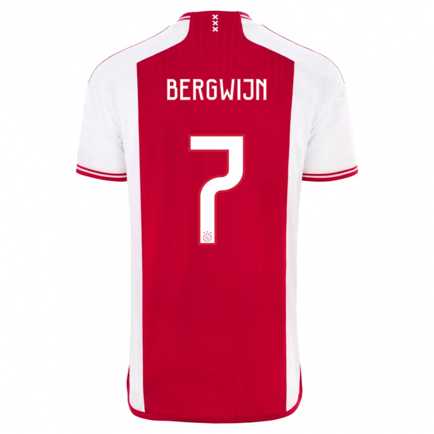 Mænd Steven Bergwijn #7 Rød Hvid Hjemmebane Spillertrøjer 2023/24 Trøje T-Shirt