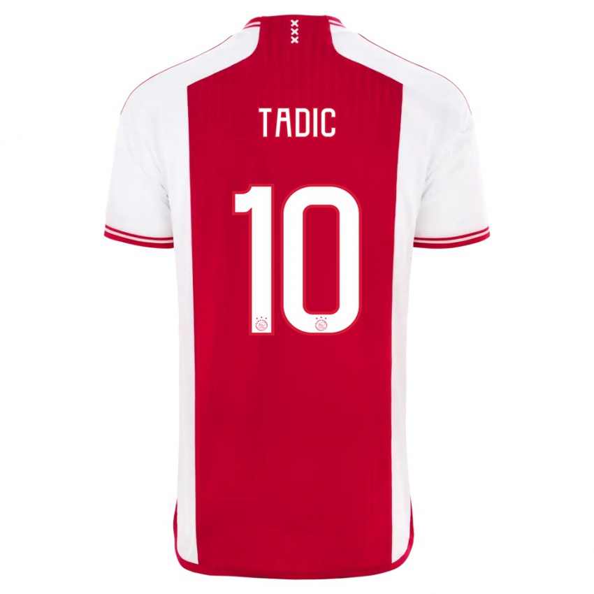 Mænd Dusan Tadic #10 Rød Hvid Hjemmebane Spillertrøjer 2023/24 Trøje T-Shirt